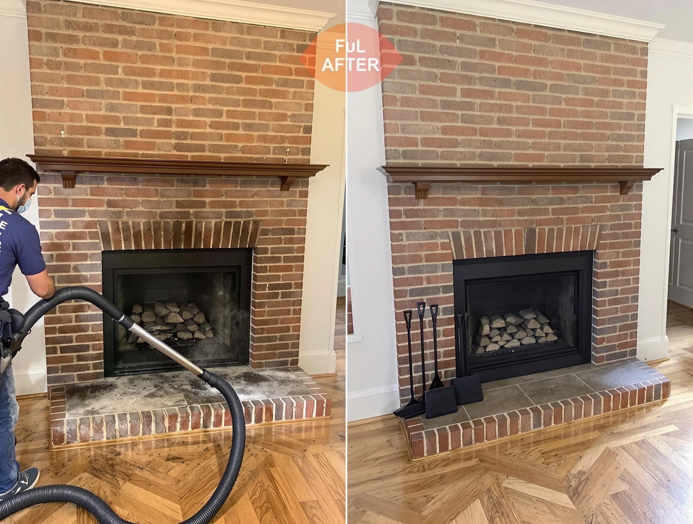 Manalapan Chimney Sweep carefully sanitizing a fireplace in Manalapan, NJ