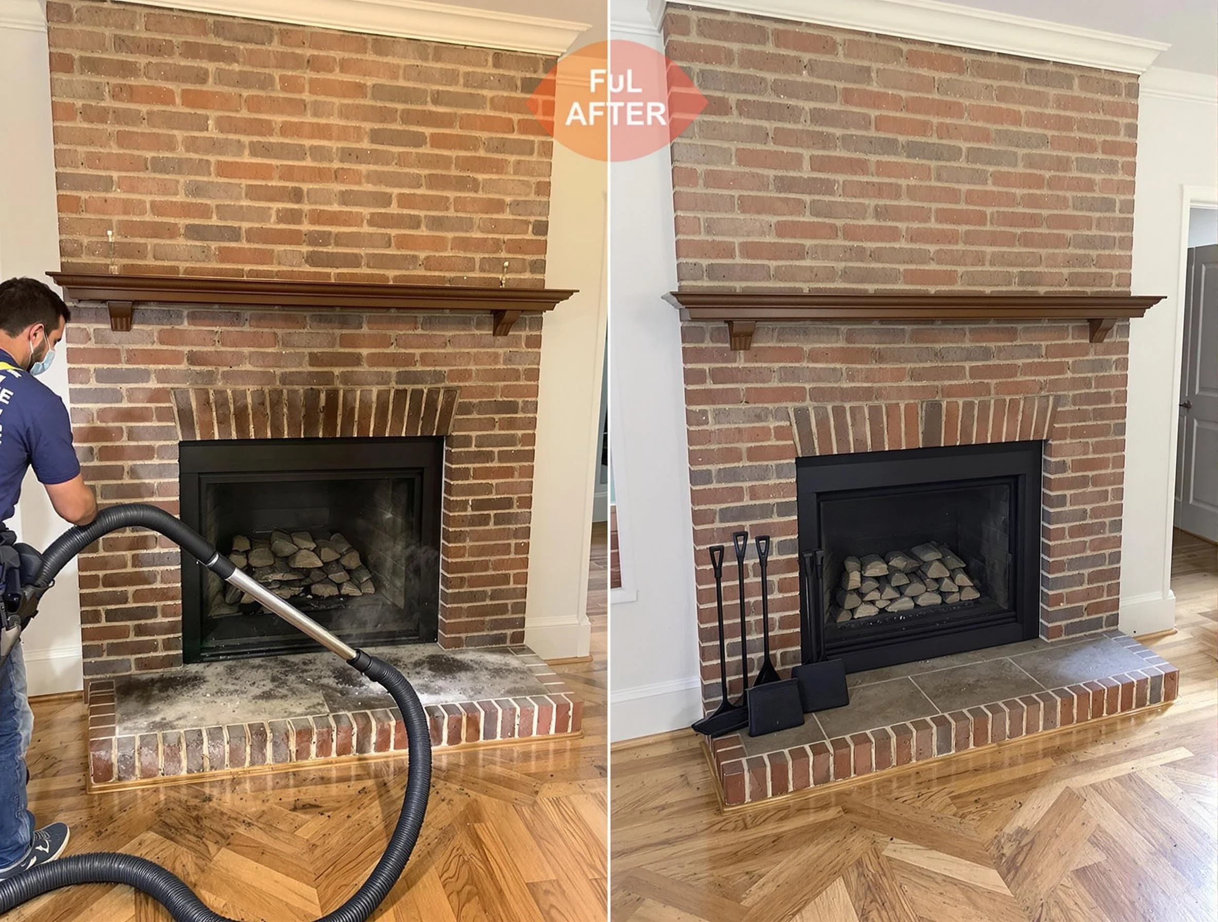 Manalapan Chimney Sweep carefully sanitizing a fireplace in Manalapan, NJ